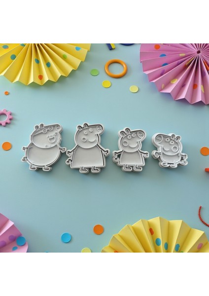 Peppa Pig Hamur Kurabiye Kalıbı 4 Adet modelleri
