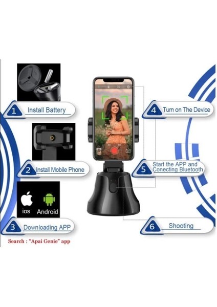 360° Hareket Algılayıcı Sensörlü Akıllı Çekim Selfie Video Takip Tripodu ( Lisinya ) fırsatları