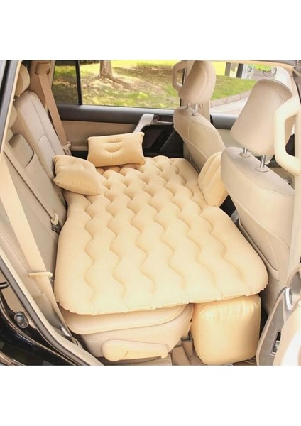 Araç Içi Şişme Yatak Çakmaklık Pompalı 130X80X40 cm Krem