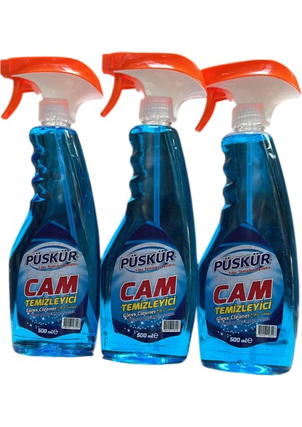 Puskur Cam Temızleyıcı 500 ml Sprey 3 Lü