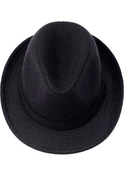 Çocuk Boy Siyah Kumaş Fötr Şapka Gösteri Şapkası Michael Jackson Şapkası 54 No - Lisinya fiyatları