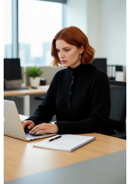 Kadın Fitilli Dokuma Triko Kazak Relaxed Kalıp Dik Yaka Düğmeli Detay Kış Konforu Şıklığı Kaliteli fırsatları