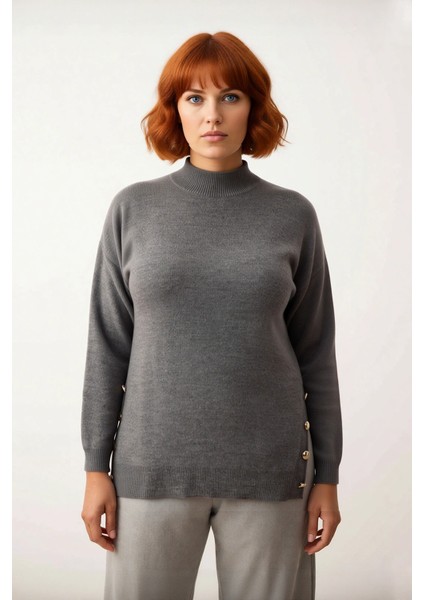 Kadın Günlük Akrilik Balıkçı Yaka Rahat Kesim Triko Kazak Uzun Kollu Soğuk Havanın Vazgeçilmezi