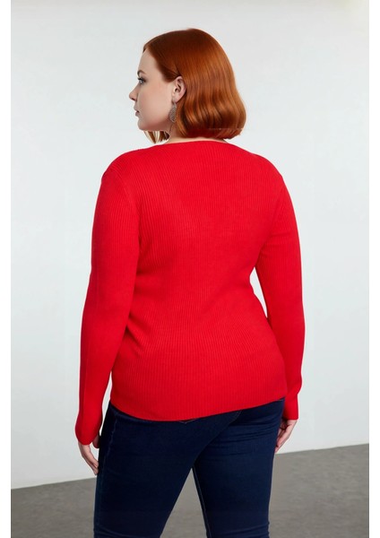 Kadın Düz Desen Fitilli V Yaka Uzun Kollu Triko Kazak Sonbahar Kış Şıklığı Için Ideal Kaliteli fiyatları