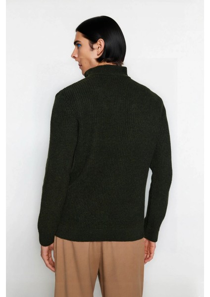 Erkeklerin Soğuk Havalarda Tercihi Regular Kalın Fermuarlı Dik Yaka Selanik Triko Kazak Modeli fiyatları