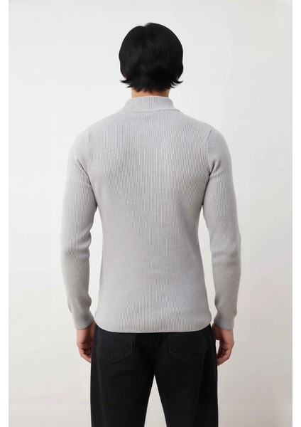 Erkek Dik Yaka Uzun Kol Fitilli Dar Kalıp Triko Kazak Kış Sezonu Için Modern ve Konforlu Stil fiyatları