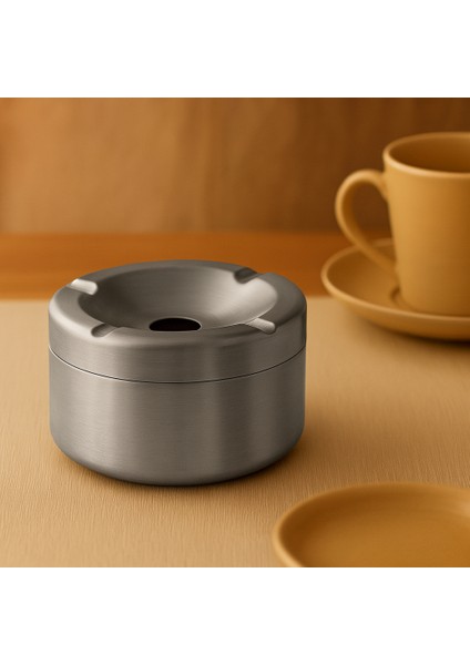 Paslanmaz Çelik Masa,cafe,restoran Küllüğü – Kokusuz, Kapaklı, Minimalist ve Sağlam (9x7 Cm) modelleri