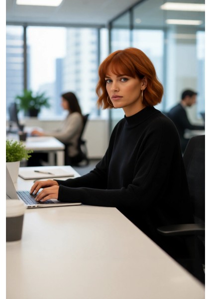 Kadın Basic Dik Yaka Triko Kazak Relaxed Fit Rahatlık ve Günlük Şıklık Sunan Siyah Kaliteli fırsatları