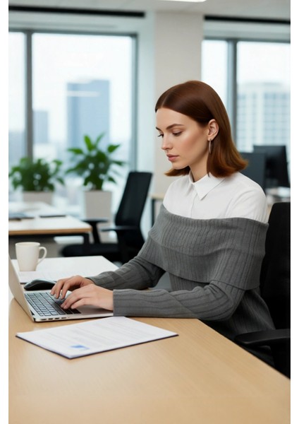 Kadın Modern Omzu Açık Triko Tunik Kazak Reglan Kol Fitted Kesim Günlük Şık Giyim Için Kaliteli fırsatları