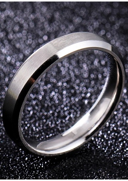 4 mm Köşeli Mat Düz Model Unisex Erkek Kadın Çelik Alyans Yüzük CL40