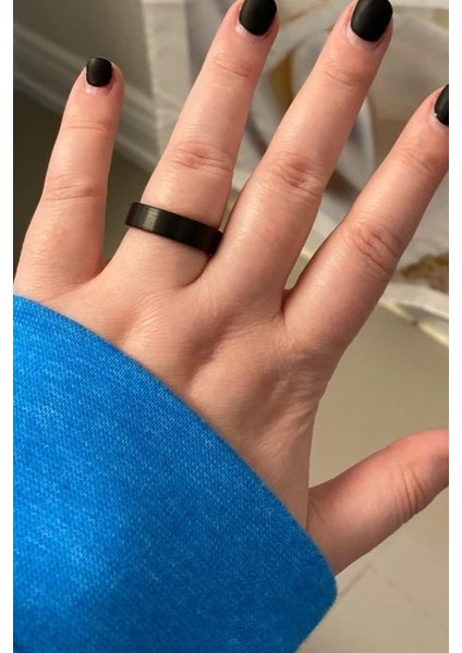 6mm Mat Düz Model Unisex Kadın Erkek Çelik Alyans Yüzük cl29