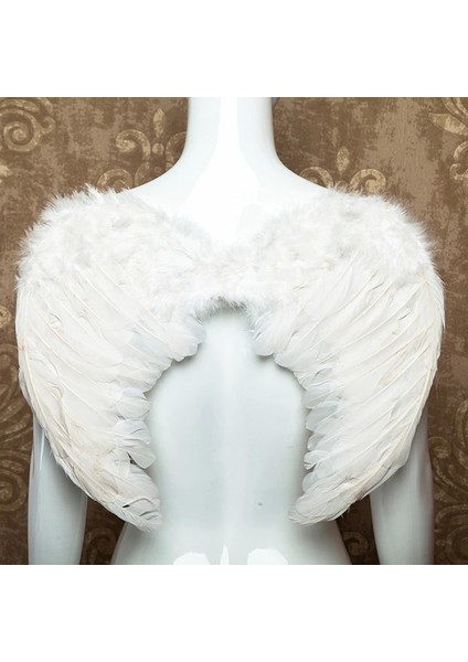 Beyaz Renkli Bebek Boy Melek Kanadı 25X45 cm - Lisinya