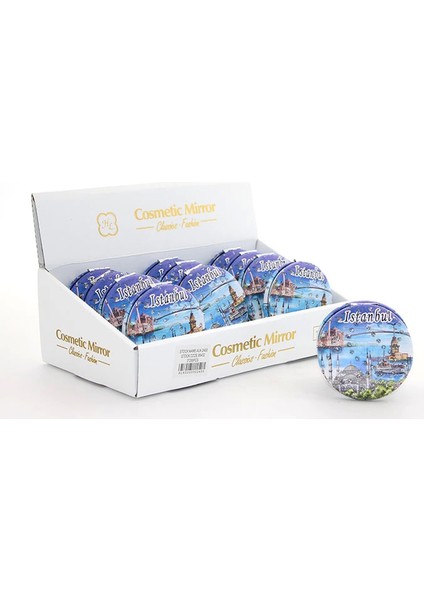 Taşlı Istanbul Tasarımı El Aynası Kalın ALK2490 - Lisinya