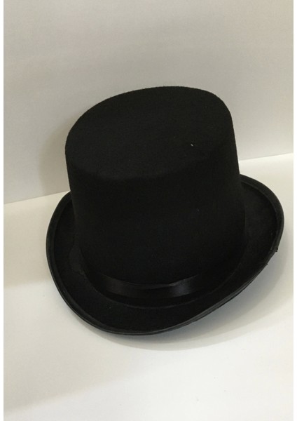 Yetişkinler Için Siyah Renk Ringmaster Sihirbaz Şapkası Fötr Şapka 15 cm - Lisinya fırsatları