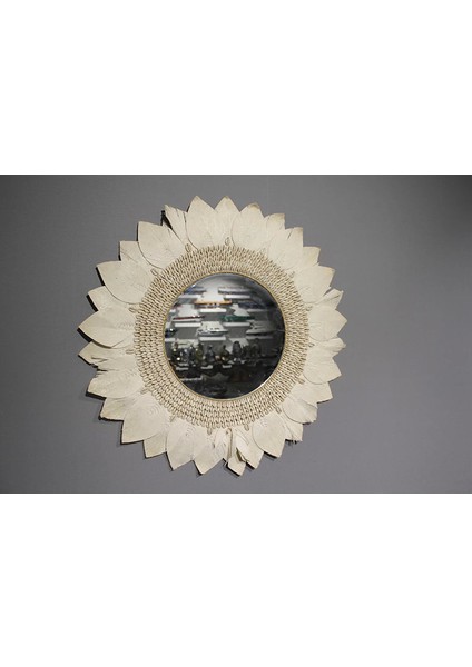 Makrome Duvar Aynası 3natural-11 - Lisinya