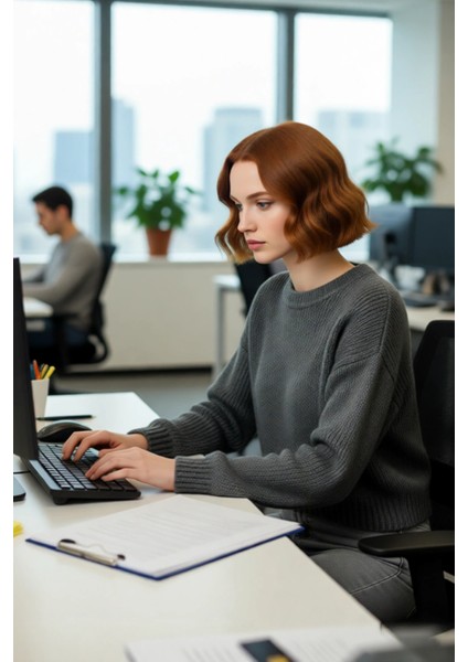 Kadın Geniş Kalıp Kalın Dokulu Bisiklet Yaka Düşük Kol Triko Kazak Soğuklara Özel Konforlu Seçim fırsatları