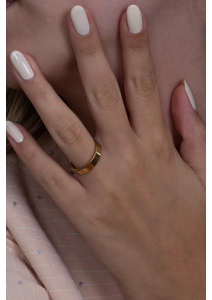 4mm Parlak Düz Model Unisex Kadın Erkek Çelik Alyans Yüzük cl36