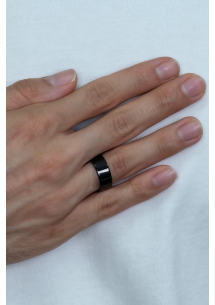 8mm Geniş Düz Model Parlak Çelik Alyans Erkek Kadın Unisex Yüzük cl28