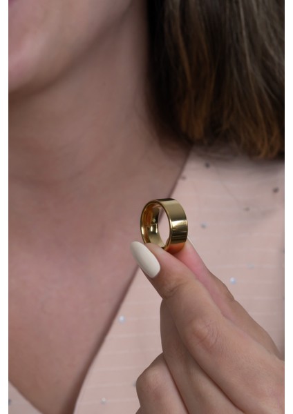 8mm Geniş Düz Model Parlak Çelik Alyans Erkek Kadın Unisex Yüzük cl28