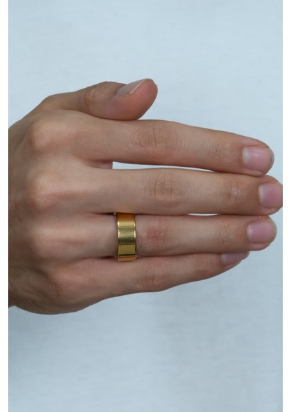 8mm Geniş Düz Model Parlak Çelik Alyans Erkek Kadın Unisex Yüzük cl28