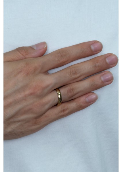 Unisex 4mm İnce Bombeli Erkek Kadın Çelik Alyans Yüzük cl18