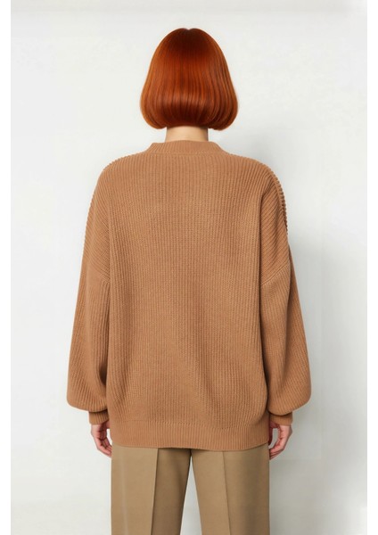 Kadın Oversize Basic Uzun Balon Kol Selanik Dokuma Triko Kazak 100% Akrilik Soğuk Havalar Kaliteli fiyatları