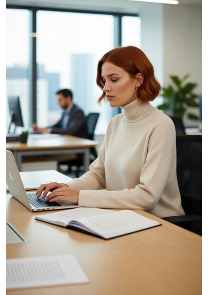 Kadınlar Için Konforlu Oversize Basic Düşük Kol Balıkçı Yaka Triko Kazak Kış Günleri Şıklığı