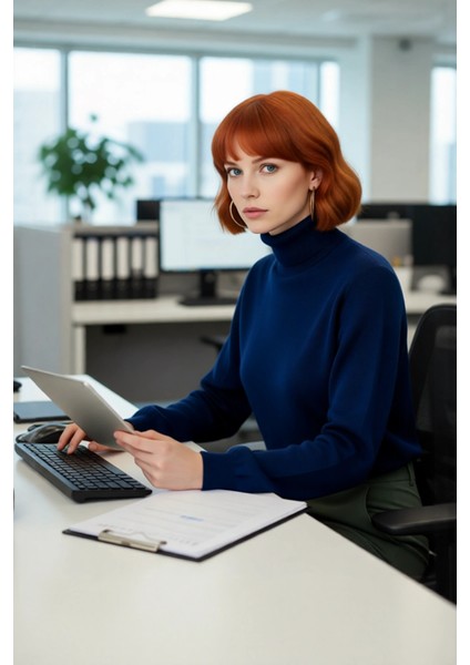 Kadın Günlük Akrilik Oversize Balıkçı Yaka Triko Kazak Konforlu ve Şık Kış Kombinleri Kaliteli fırsatları