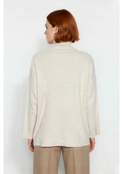 Kadınlar Için Konforlu Oversize Basic Düşük Kol Balıkçı Yaka Triko Kazak Kış Günleri Şıklığı modelleri