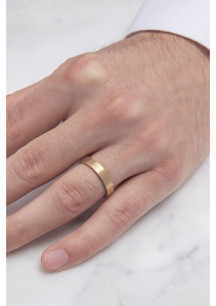 4mm Mat Düz Model Unisex Kadın Erkek Çelik Alyans Yüzük cl35