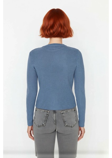 Kadın Fitted Uzun Kol Bisiklet Yaka Triko Kazak Fitilli Düz Desen Akrilik Günlük Şıklık Kaliteli fiyatları