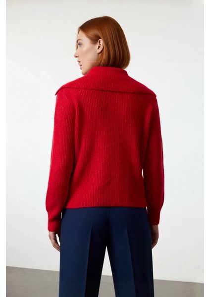 Kadın Orta Kalınlık Akrilik Karışımlı Selanik Dokuma Polo Yaka Triko Kazak Günlük Kullanım modelleri