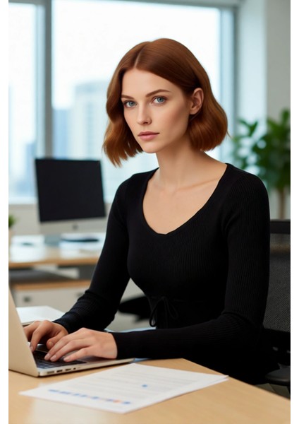 Kadın Triko Fitted Havuz Yaka Ince Dokulu Crop Model Uzun Kollu Şık Ilkbahar Sonbahar Kazak fırsatları