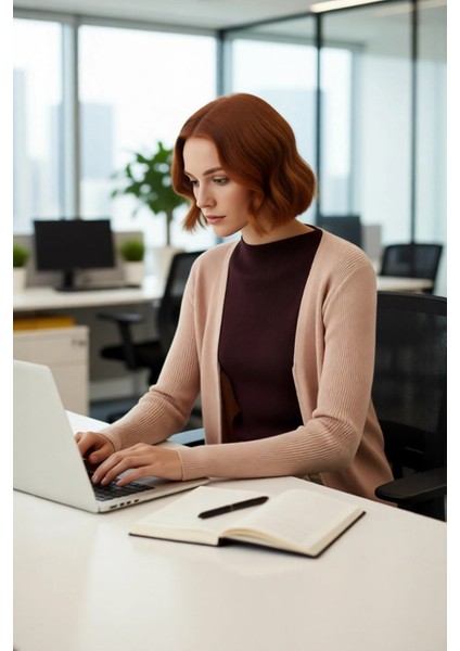 Kadın Dik Yaka Renk Bloklu Fitilli Triko Kazak Fitted Kalıp Uzun Kollu Kış Sezonu Basic Kaliteli fırsatları