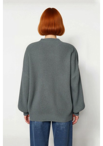 Kadın Oversize Basic Uzun Balon Kol Selanik Dokuma Triko Kazak 100% Akrilik Soğuk Havalar Kaliteli fiyatları