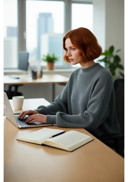 Kadın Oversize Basic Uzun Balon Kol Selanik Dokuma Triko Kazak 100% Akrilik Soğuk Havalar Kaliteli fırsatları