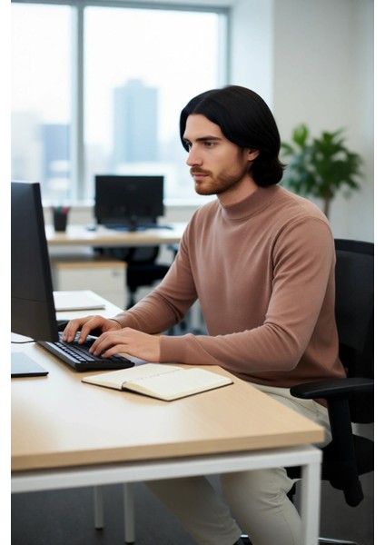 Modern Erkek Triko Kazak Fitted Kesim Dik Yaka Uzun Kollu Rahat Pamuklu Karışım Basic Stil Kış ve fırsatları