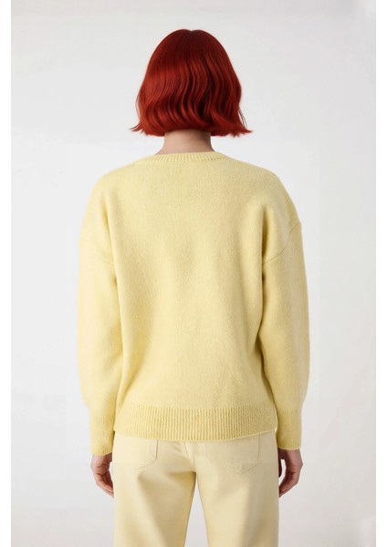 Kadın Triko Kumaş Düz Desenli Oversize Bisiklet Yaka Kazak Soğuk Günler Için Ideal Seçim Kaliteli fiyatları