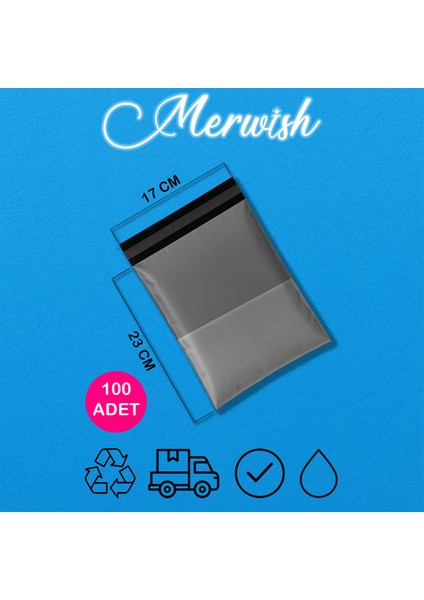Baskısız Gri Renk Cepli 0,5 Mikron 17*23+5 Ölçülerinde Kargo Poşeti 100 Adet Dayanıklı Sızdırmaz Esnek ve Ekonomik Kargo Poşeti fiyatları