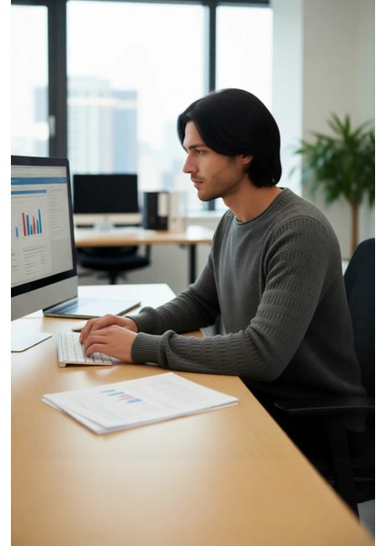 Erkek Uzun Kollu Fitted Kesim Basic Dokulu Triko Kazak Soğuk Havalarda Tarz Sahibi Görünüm