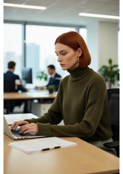 Kadın Oversize Super Crop Balıkçı Yaka Kışlık Triko Kazak Uzun Kollu Rahat ve Şık Stil Kaliteli fırsatları