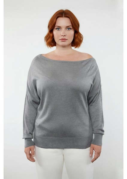 Kadın Basic Siluet Standart Kol Carmen Yaka Triko Kazak Günlük Kombinler Için Çok Yönlü Kaliteli fiyatları