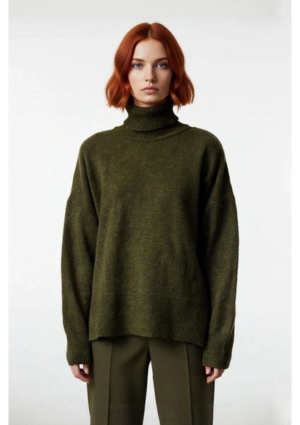 Kadın Rahat Oversize Balıkçı Yaka Triko Kazak Soğuk Havalar Için Şık ve Modern Kombinler Kaliteli fiyatları