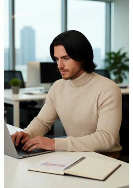 Erkek Balıkçı Yaka Triko Kazak Regular Kalıbı Ile Günlük ve Smart Kombinler Için Ideal Bir Parça fırsatları