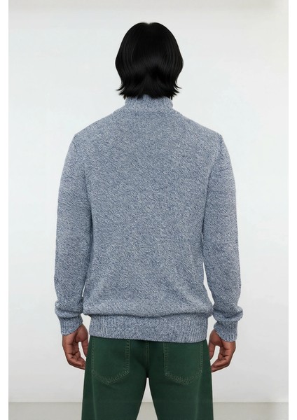 Erkek Modern Düğmeli Dik Yaka Fitted Kalıp Triko Kazak Soğuk Kış Günleri Için Ideal Şık Seçim fiyatları