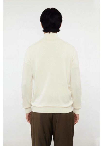 Erkek Düz Desen Regular Fit Fermuarlı Yarım Balıkçı Yaka Triko Kazak Kışlık Rahat Giyim Kaliteli fiyatları