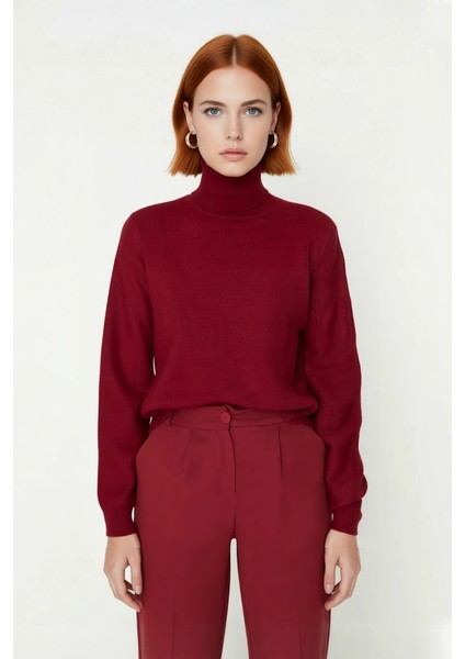 Kadın Günlük Akrilik Oversize Balıkçı Yaka Triko Kazak Konforlu ve Şık Kış Kombinleri Kaliteli