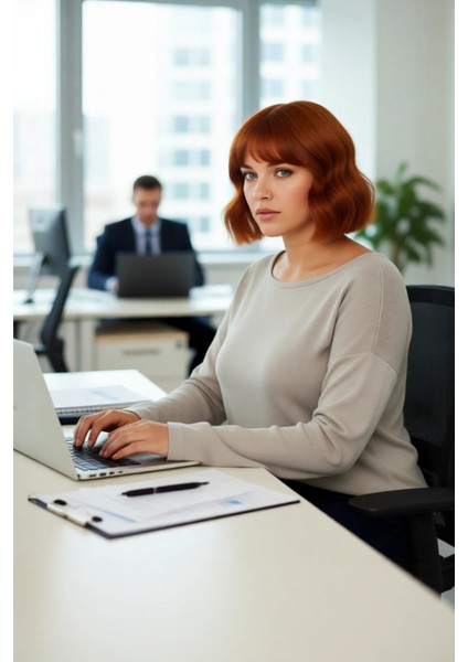 Kadın Büyük Beden Düz Desen Triko Kazak Rahat Kalıp Düşük Kol Bisiklet Yaka Kış Şıklığı Kaliteli