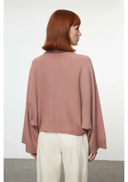 Kadın Basic Siluet Oversize Dik Yaka Ispanyol Kol Akrilik Triko Kazak Konforlu ve Modern Kaliteli modelleri