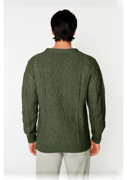 Erkek Basic Oversize Kalın Saç Örgülü Bisiklet Yaka Kazak Rahat ve Stil Sahibi Kombinler Kaliteli modelleri